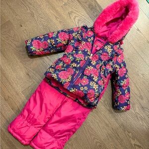 London Fog 4T Puffer Coat & Snowpants Matching Set LIKE NEW